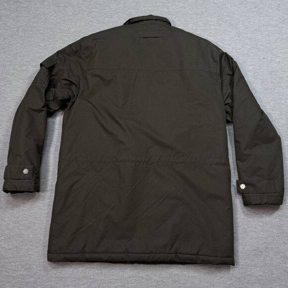 London Fog Mens Coat Green Insulated Winter Jacket Quilted Lining Pockets Medium - Picture 2 of 16